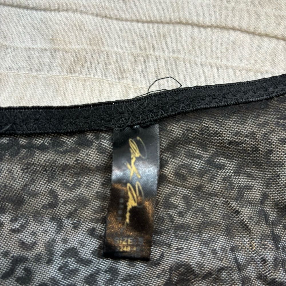 Marilyn Monroe‎ Sheer Black Leopard Print Ruffle Detail Short Nightgown Small - Picture 9 of 10